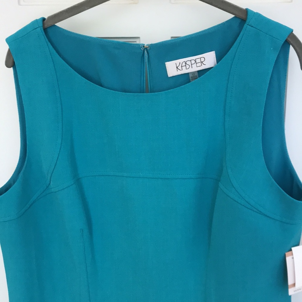 NWT Kasper teal sheath dress size 12
